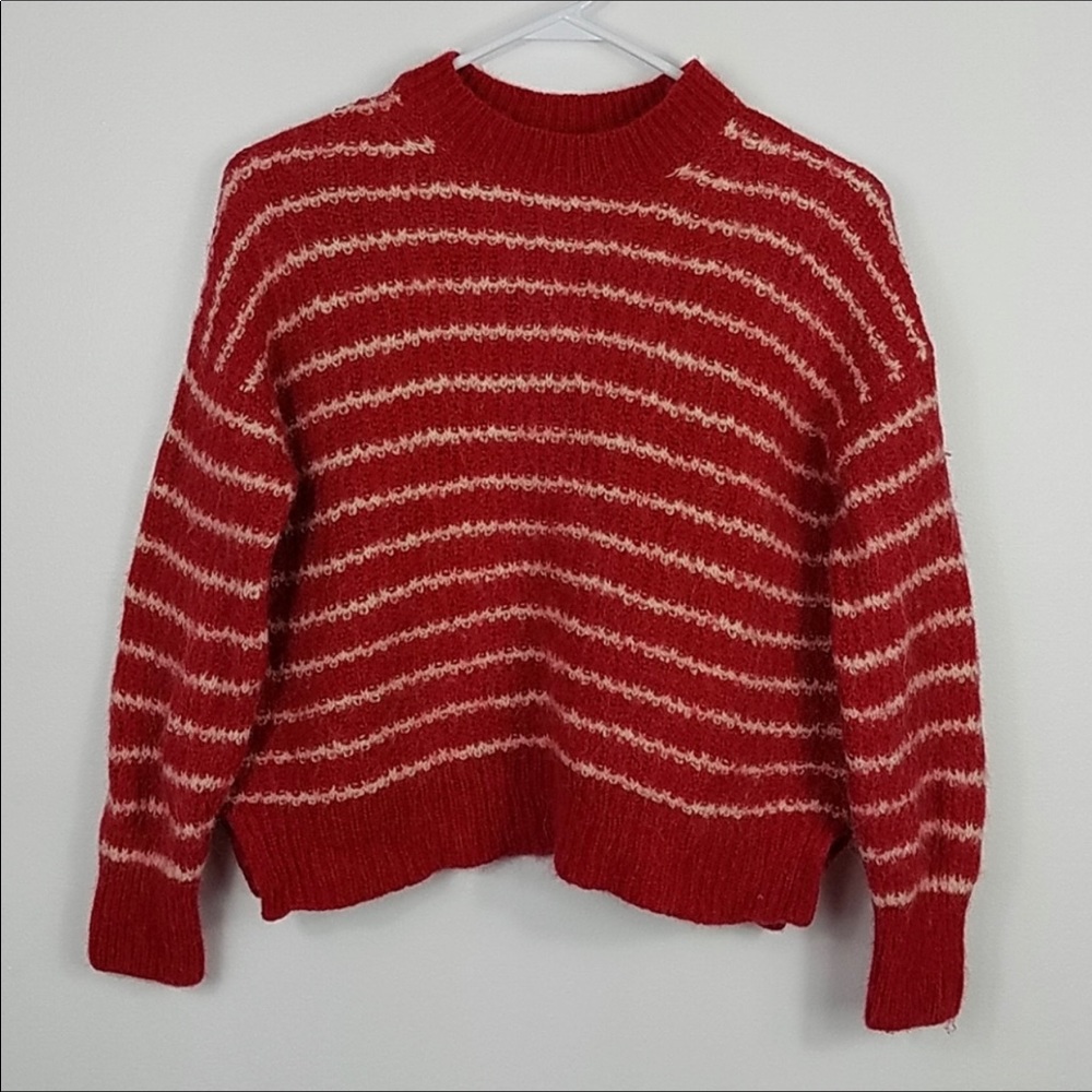 Allsaints Alpaca Wool Striped Fuzzy Sweater